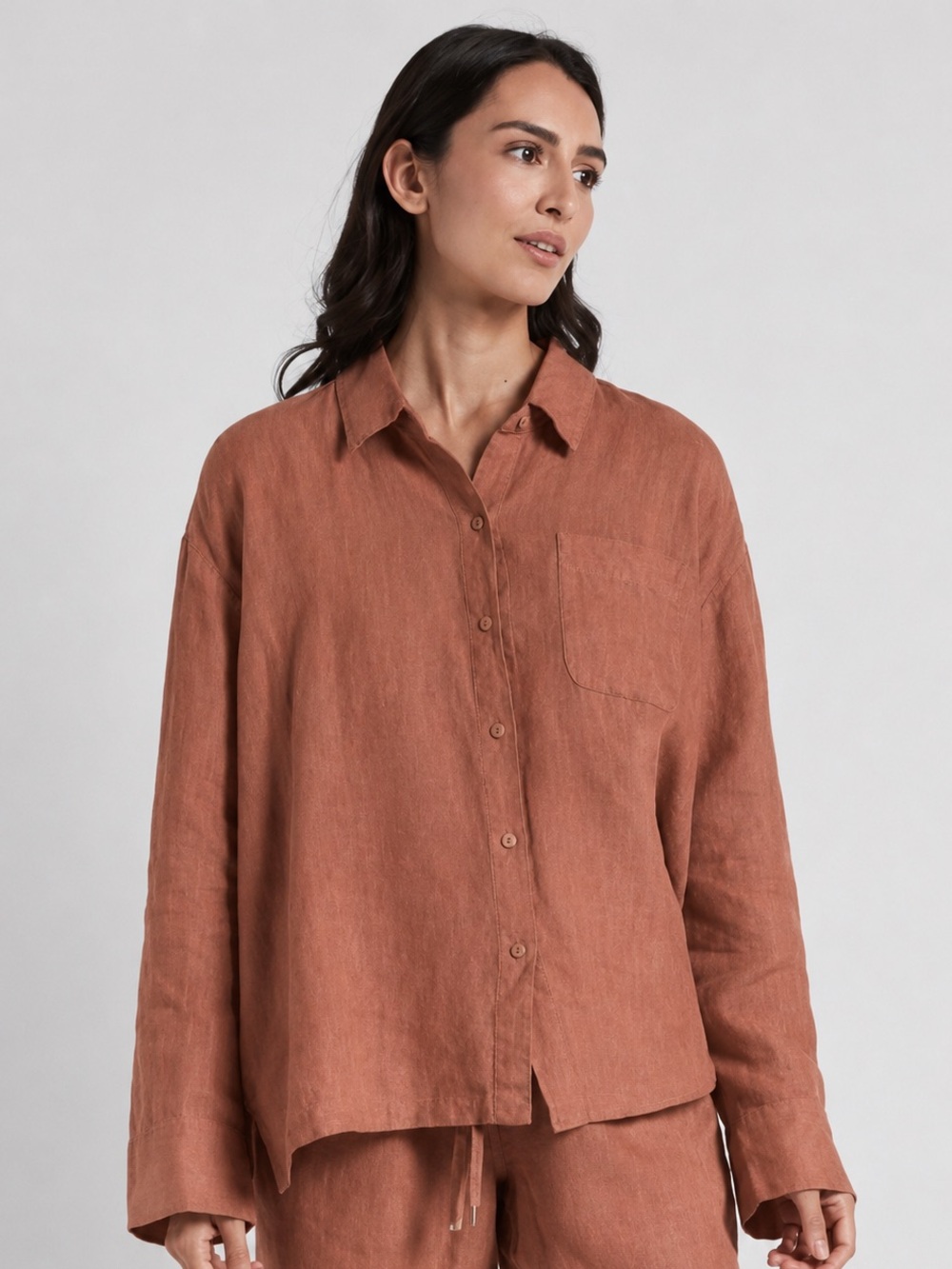 Parachute Clay Linen Button Down Lounge Shirt European Flax Small